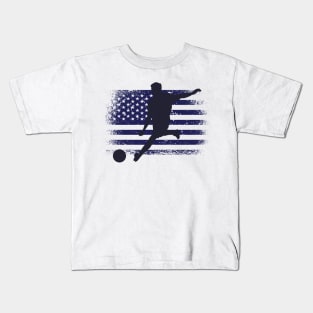 USA Soccer Fan Jersey Shirt American Flag Kids T-Shirt